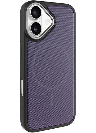 Чехол-накладка techwoven hybrid с magsafe для apple айфон 17 с картхолдером black / purple