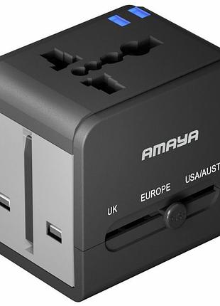 Сетевой универсальный переходник amaya x10w 10w + 1usb-a/1c black