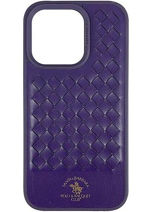 Шкіряний чохол polo santa barbara для apple iphone 14 pro (6.1") purple