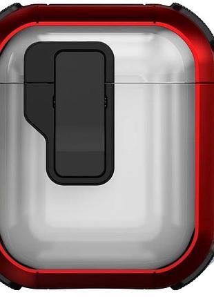Протиударний захисний чохол locking button кейс для навушників airpods 1/ airpods 2 red