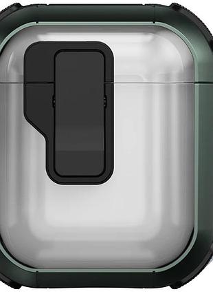 Протиударний захисний чохол locking button кейс для навушників airpods 1/ airpods 2 apple green