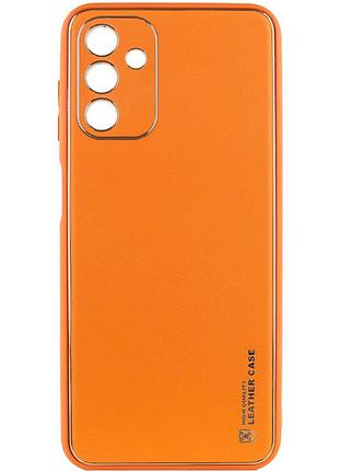 Кожаный чехол xshield для samsung galaxy a05s оранжевый / apricot