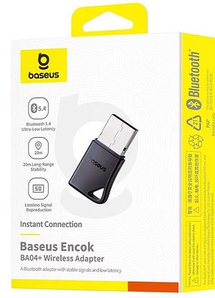 Bluetooth адаптер baseus ba04+ (a10082600121) black 3