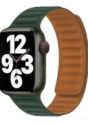Магнітний ремінець magnetic soft touch apple watch 49/watch 45/watch 44/watch 42mm sequoia green (37202_3610731)