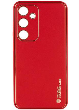 Шкіряний чохол xshield для samsung galaxy s23 червоний / red