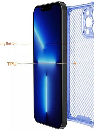 Чехол tpu ease carbon color series для apple iphone 12 pro max (6.7") синий / прозрачный 2