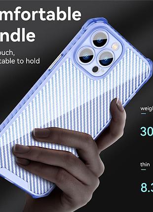 Чехол tpu ease carbon color series для apple iphone 12 pro max (6.7") синий / прозрачный 6