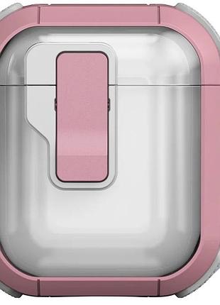 Протиударний захисний чохол locking button кейс для навушників airpods 1/ airpods 2 pink