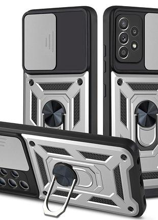 Чехол ummi camshield serge ring для samsung galaxy a72 4g / a72 5g серебряный