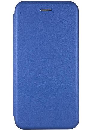 Кожаный чехол-книжка classy для motorola moto g15 4g синий