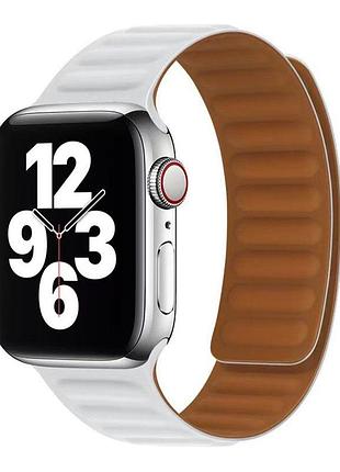 Магнітний ремінець magnetic soft touch apple watch 49/watch 45/watch 44/watch 42 mm white (37202_3610733)