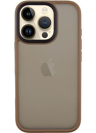 Накладка-чехол metal buttons для apple iphone 16 pro (айфон 16 про) прозрачно-матовый, с металлическими кнопками gold