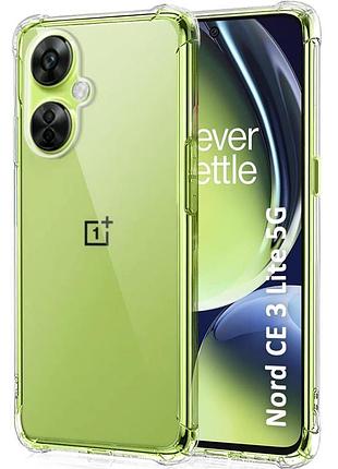 Tpu чохол getman ease logo посилені кути full camera для oneplus nord ce 3 lite безбарвний (прозорий)
