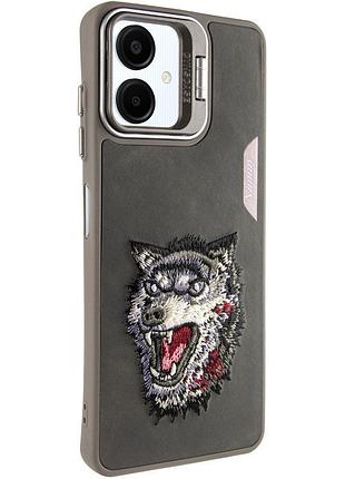 Чохол tpu friends стильний принт для samsung galaxy a06 кільце-тримач/підставка, grey wolf