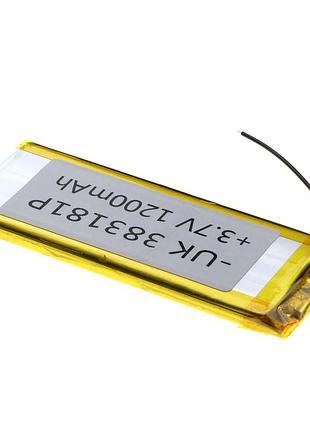 Акумуляторна батарея model: 383181p universal aaa 1200mah rated voltage: 3.7v 82*28*4 тип контактів: дроти