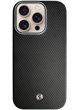 Чехол sgp pc+leather with magsafe для apple iphone 16 pro (6.3") carbon