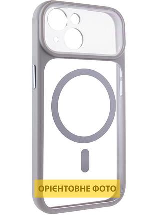 Чехол tpu+pc getman moon clear with magsafe для apple iphone 14 (6.1") grey