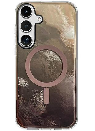 Яскравий чохол shiny mountain (блискуча гора) для samsung galaxy s25 fe з технологією magfit chocolate