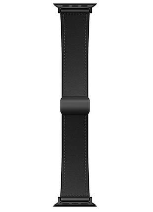 Ремешок hoco wa34 basic magnetic buckle silicone leather strap для apple watch 38/40/41/42mm black