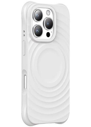 Чохол-накладка tpu orbit об'ємний 3d дизайн із magsafe для apple iphone 16 pro max white