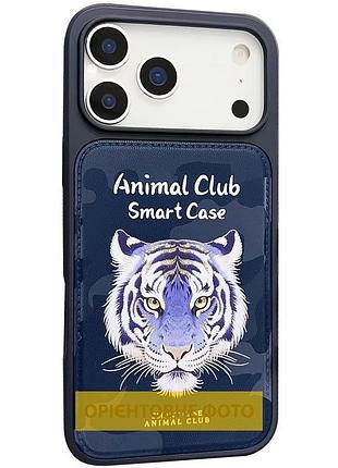 Чохол (накладка) animal club для apple iphone 16 pro max захисний протиударний з принтом royal blue