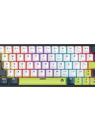Игровая клавиатура fantech atom63 mk874v2 mizu blue switch usb/type-c проводная/функция anti ghosting для 26 клавиш skyblue