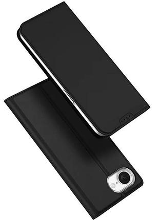 Чехол dux ducis для iphone 16e книжка с карманом для визиток айфон 16e black