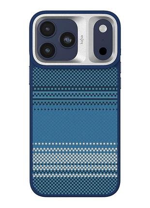 Чохол-накладка kajsa resort колекція градієнтний дизайн (gradient stripe) із magsafe для iphone17 pro max blue b-ring