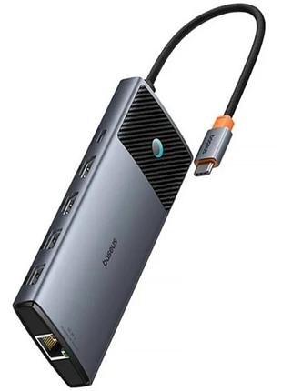 Переходник hub baseus metal gleam series ii os 10in1 (b00061800123-00) cosmic black