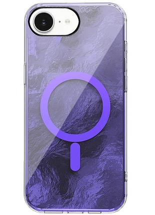 Яскравий чохол shiny mountain (блискуча гора) для apple айфон 16e з технологією magfit purple