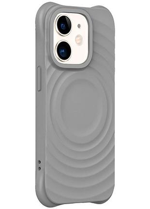 Чохол-накладка tpu orbit об'ємний 3d дизайн із magsafe для apple iphone 11 dark grey