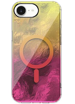 Яскравий чохол shiny mountain (блискуча гора) для apple айфон 16e з технологією magfit yellow / pink