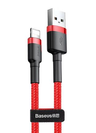 Дата кабель baseus cafule lightning cable 1.5a (2m) (calklf-c) красный / черный