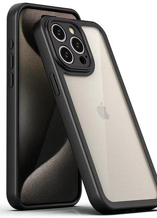 Tpu чехол transparent + colour 1,5mm для apple iphone 15 pro (6.1") black