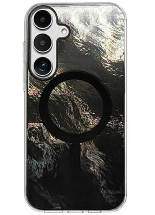 Яскравий чохол shiny mountain (блискуча гора) для samsung galaxy s25 fe з технологією magfit black