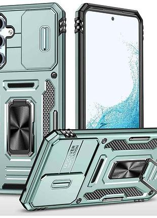 Ударопрочный чехол camshield army ring для samsung galaxy a34 5g зеленый / light green