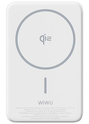 Портативное зу power bank wiwu wi-p031 magnetic с бзу qi2 30w 10000 mah white