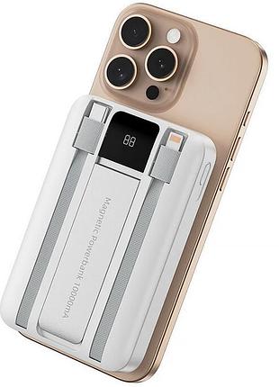Портативное зу power bank wiwu wi-p061 22.5w+pd20w с бзу+iwatch with cable 10000 mah white