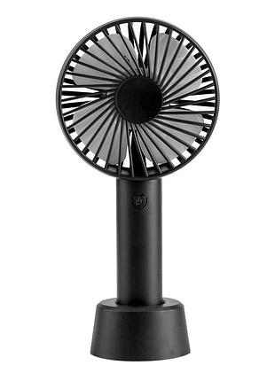 Портативный ручной вентилятор ss-2 mini с аккумулятором 18650 и подставкой black