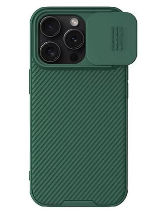 Карбоновая накладка nillkin camshield pro magnetic для apple iphone 16 pro max (6.9") deep green