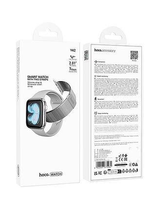 Смарт часы hoco y42 с магнитным ремешком (milan loop) bluetooth 5.3 (можно принимать и совершать вызовы прямо с часов)