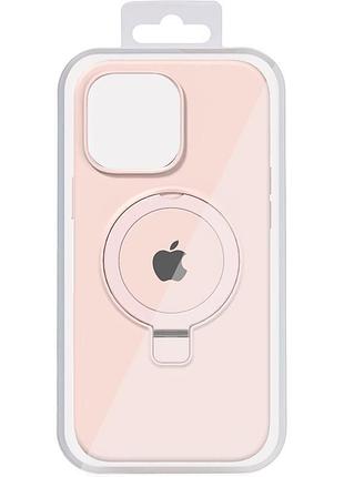 Чехол silicone case full protective with ring для apple iphone 14 pro (6.1") pink 2