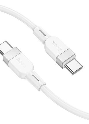Дата кабель hoco x109 energy silicone type-c to type-c 60w (1m) white 2