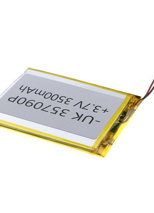 Аккумулятор model: 357090р universal aaa 3500mah rated voltage: 3.7v 92*70*3,2 тип контактів: дроти