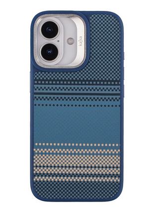 Чехол-накладка kajsa resort коллекция градиентный дизайн (gradient stripe) с magsafe для iphone17 blue