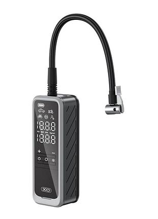 Смарт насос xo cz018 бездротовий автомобільний компресор led дисплей 5000mah/3.7v швидкість потоку повітря 23-25 ​​л/хв 85w black