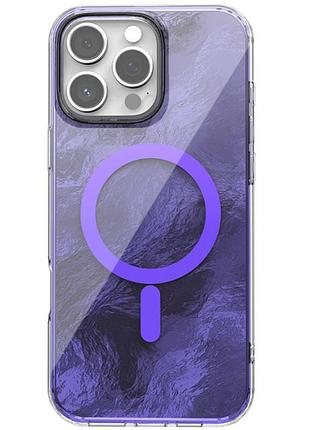 Яскравий чохол shiny mountain (блискуча гора) для apple айфон 16 pro max з технологією magfit purple
