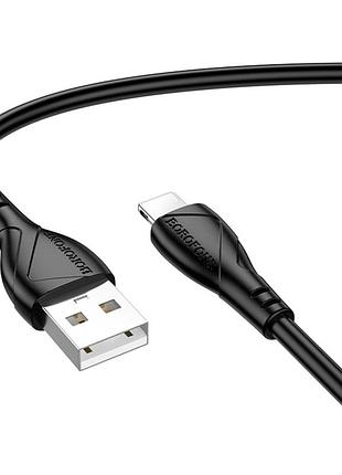 Кабель для зарядки и передачи данных usb borofone bx121 durable 2.4a usb-a to lightning 1 метр black