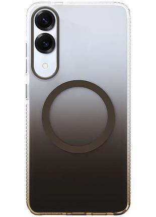 Стильный чехол tpu, pc phantom matte с magsafe для samsung galaxy s25 edge матовая прозрачность grey
