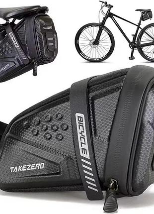 Велосипедная сумка takezero eva объемом 1литр с повышенной устойчивости к ударам и водонепроницаемости black